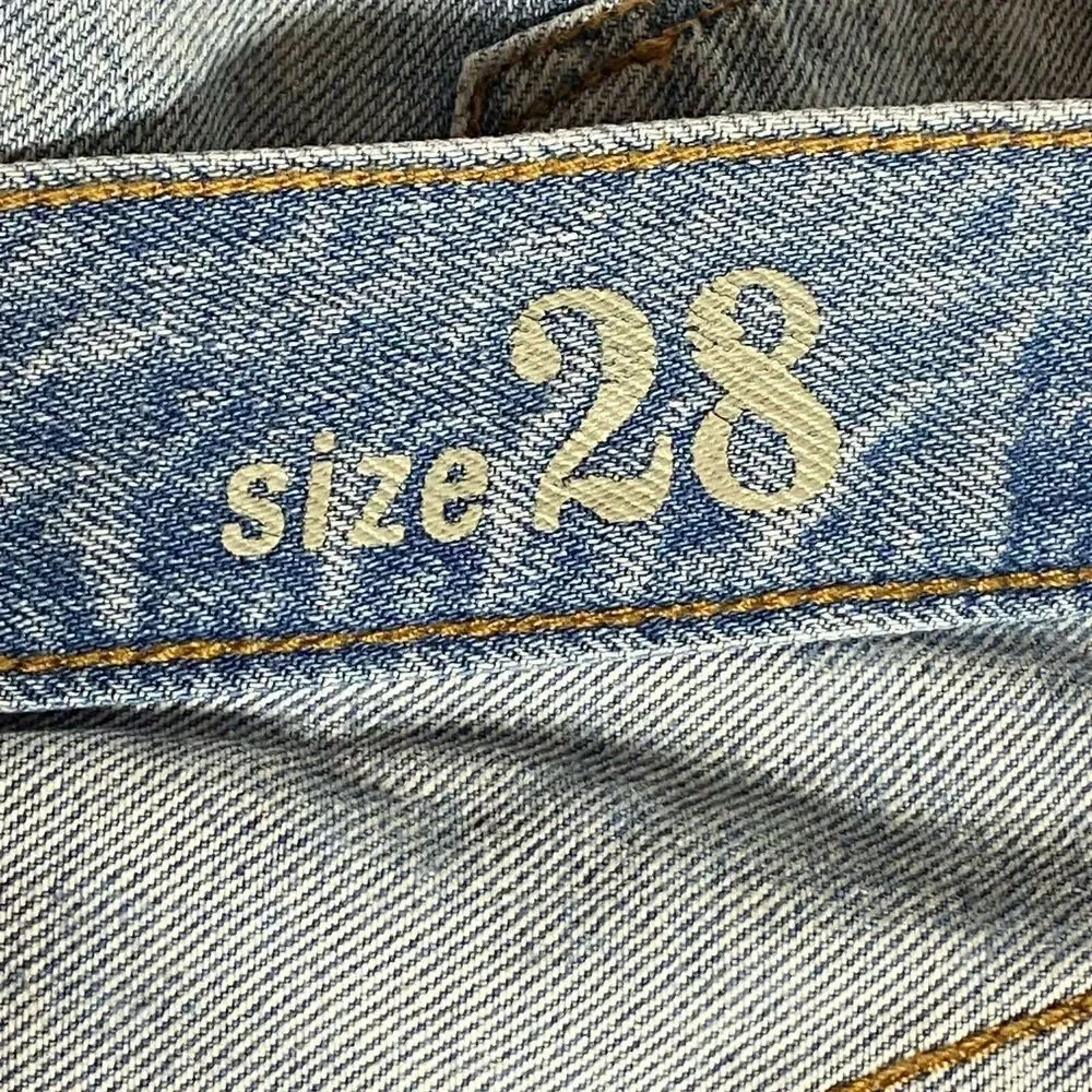 J. Crew Indigo Denim Print Raw Hem Women's Jean Shorts Size 28